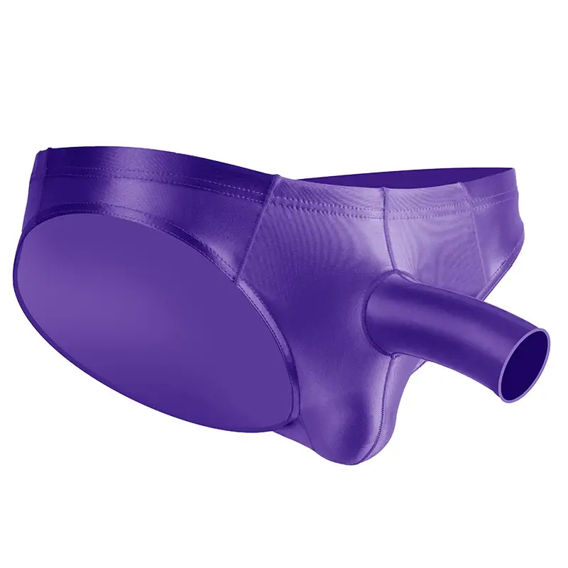 Men's glossy underwear open Pouch Panties Men Smooth Underwear Lingerie Hip Lifting High Elastic Bikini Briefs gay underwear