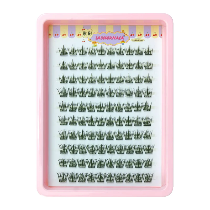 10 Rows Cat Eye Single Cluster Fake Eyelashes Natural Cosplay Makeup False Eyelashes Self-adhesive Natural Wispy Lash Extension