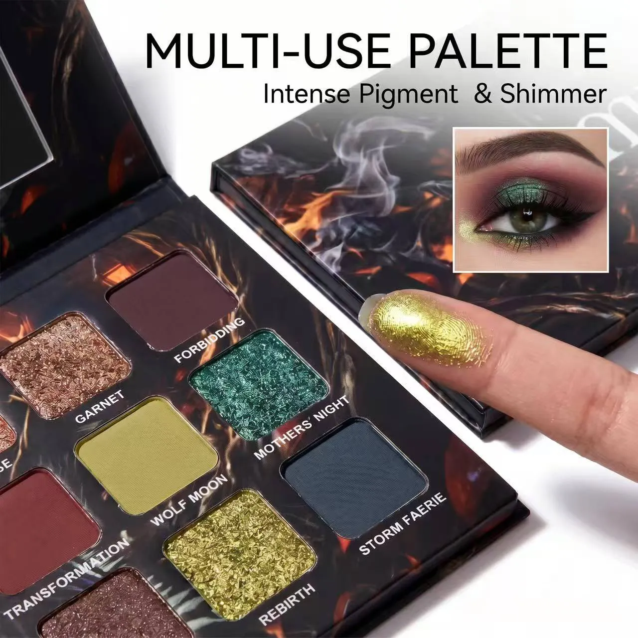 Dark Color Smoke 15 Color Eye Shadow Plate Glitter Shimmer Eyeshadow Palette Velvety Matte&Satin Finish for Eyes Long Lasting