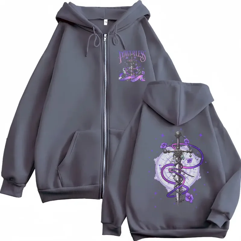 Powerless Kai Azer Book Cover Zipper Sweatshirts Gift for Men Women's Fashion Aesthetic Zip Up Hoodies High Quality Coats Jacket