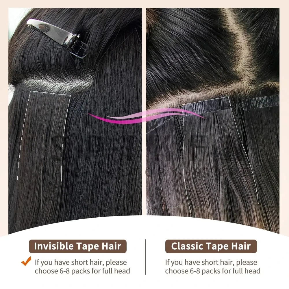 Invisible PU Skin Weft Hair Extensions Natural Straight Machine Remy Seamless Adhesive Tape In Human Hair 10pcs/pack 12''-20''