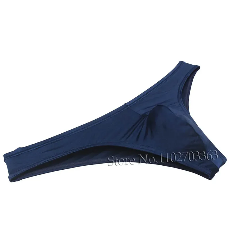 Men's Bikini Briefs Triangle Underwear Pucker Back Micro Briefs Elastic Shiny Summer Low Rise Beach Briefs Sexy Silky Smooth