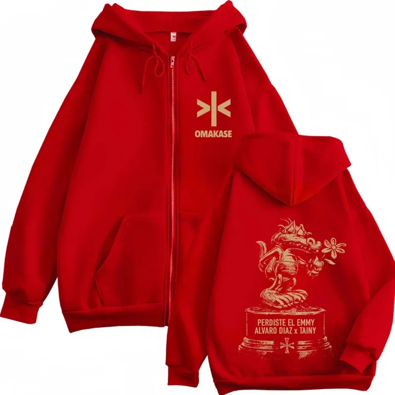 Alvaro Diaz Omakase Album 2026 Tour Merch Zipper Hoodie Men Women Hip-hop Sweatshirts Long Sleeves Loose Harajuku Zip Up Jacket