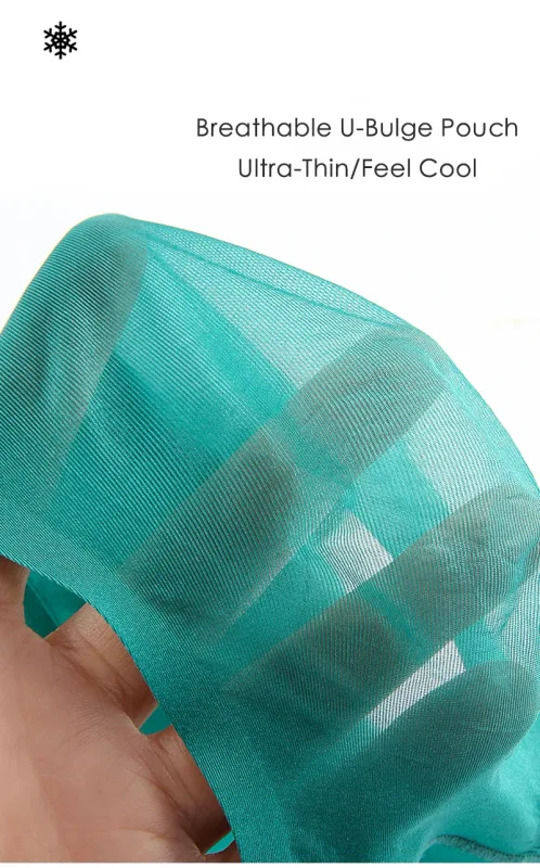 Mens Ice Silk Seamless Ultra-Thin Underwear Transparent Quick Dry Sexy Pouch Briefs Male Seamless Breathable Panties Underpants