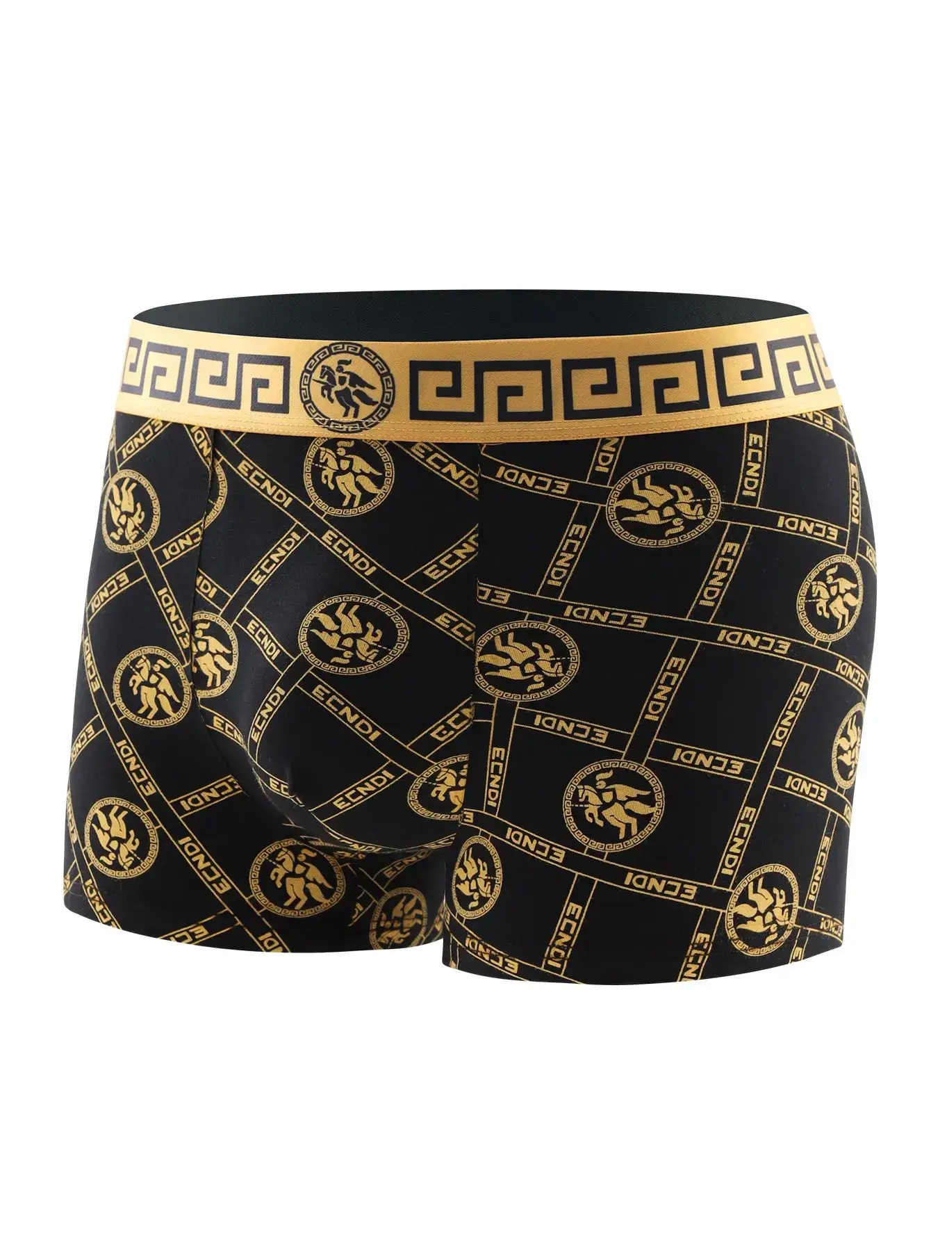 4 pieces - men's underwear briefs, trend-print boxers, stylish statement men's briefs, breathable standard boxers