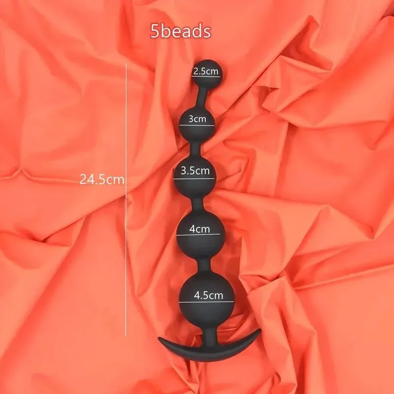 Large Anal Plug for Men & Women Multi-Size Silicone Anal Beads Trainer Kinky Adult Sex Toys for Beginners
