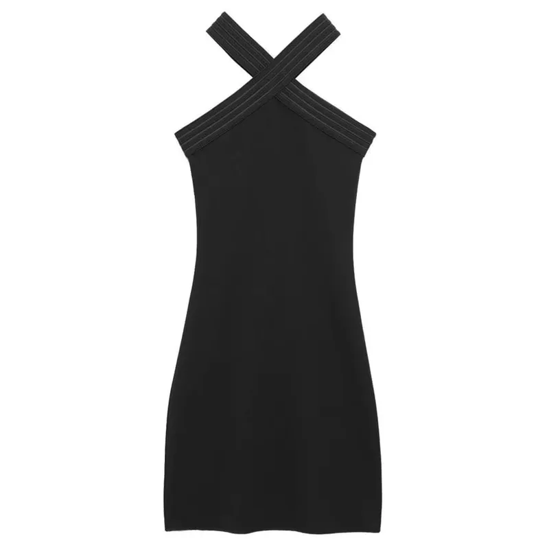 Halter Black Dress Womens Dresses Summer Sexy Bodycon Backless Short Dresses Woman Sleeveless Corset Elastic Vestidos 066