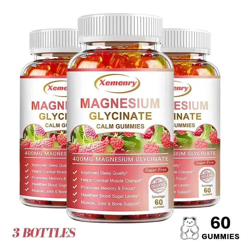 Magnesium Glycinate Gummies Calm Relieves Stress Support Sleep Support Memory Concentration & Muscle Spasms