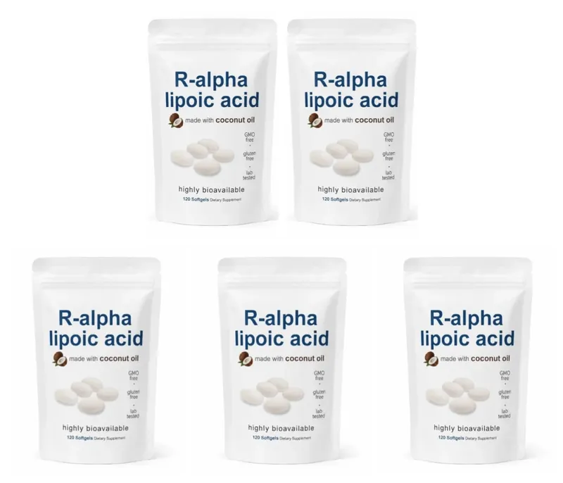 Alpha Lipoic Acid 600mg Softgels with MCT Oil Antioxidant Dietary Supplement Non GMO Gluten Free Soy Free 120 Softgels for Adult