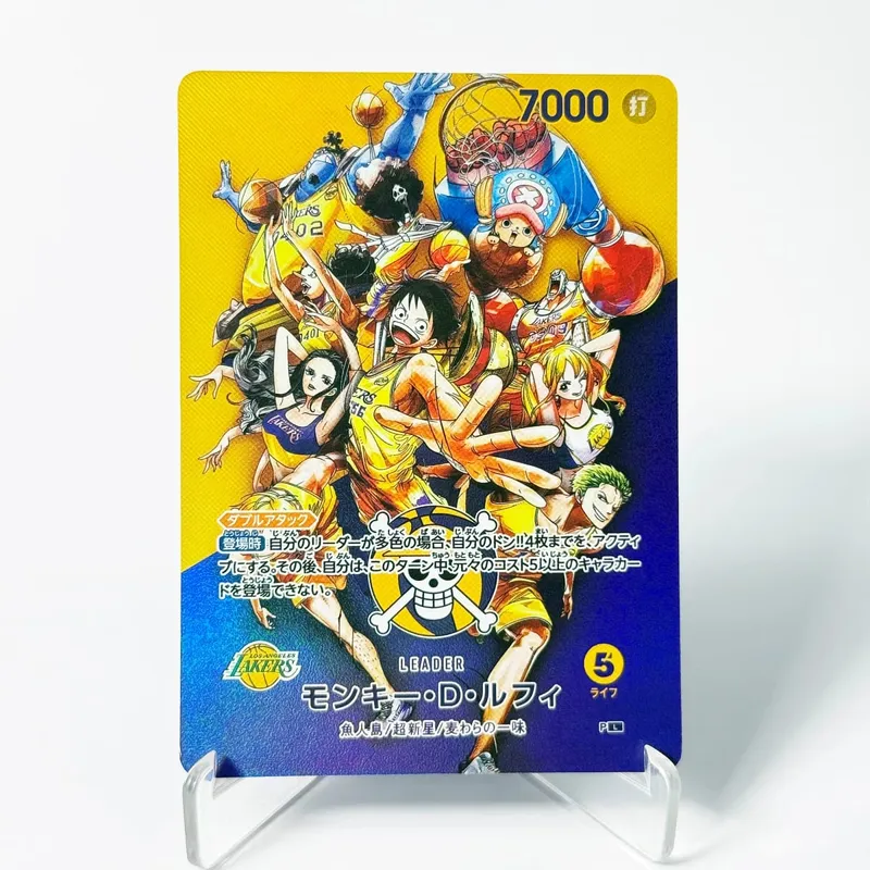 One Piece US College Basketball Luffy Promo Card Straw Hat Crew Anime Collectibles Replica High Quality Cards Foil Texture Card