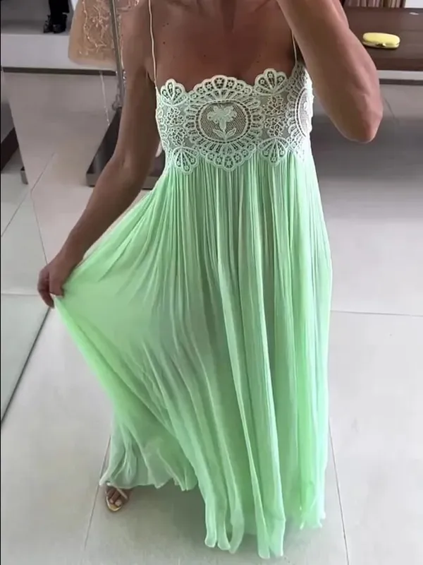 Chic Deep V-neck Slim Fit Long Dress Women Casual Solid Spaghetti Straps Sling Dresses 2026 Lady Elegant Party Evening Wear New