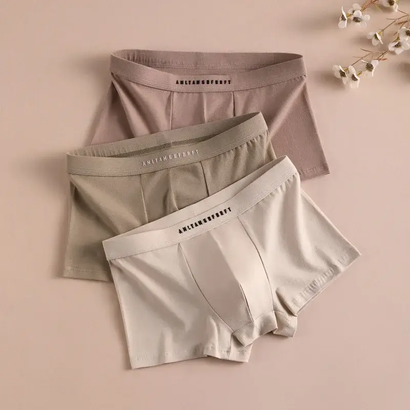 3PCS กีฬานักมวย Man Breathable ของขวัญ Sporty นักมวยชายกางเกงเซ็กซี่ชาย Unerderwear กางเกงกางเกงขาสั้นกางเกงขาสั้นชุดชั้นใน