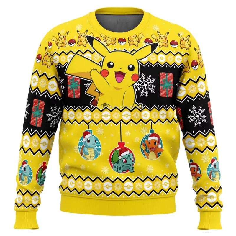Sudadera con capucha de Pokémon Pikachu para hombre, ropa deportiva de dibujos animados de Anime, regalo de Navidad feo amarillo, moda para parejas, 2026
