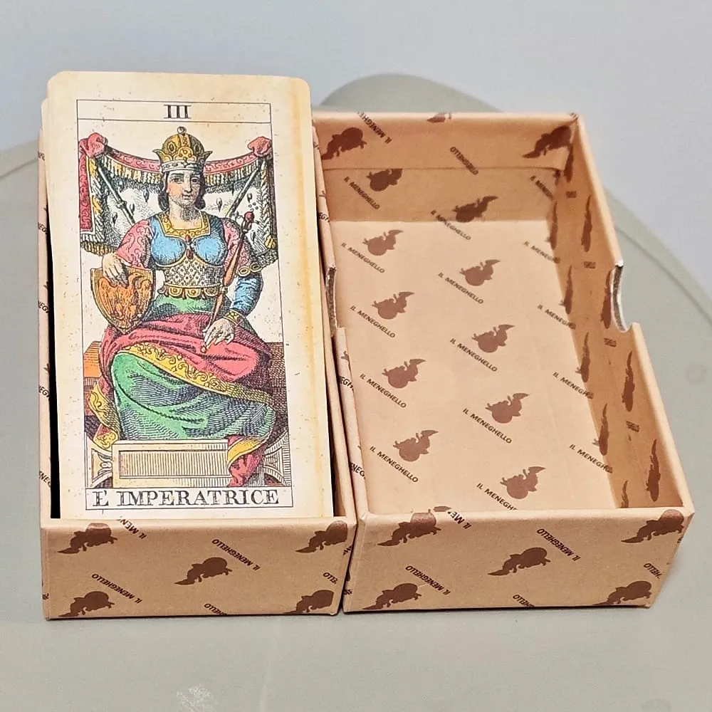 78 Pcs Double-embossed Cards Tarot Soprafino 1830 Vintage Italian Tarot Deck in Rigid Box Historical Reproduction