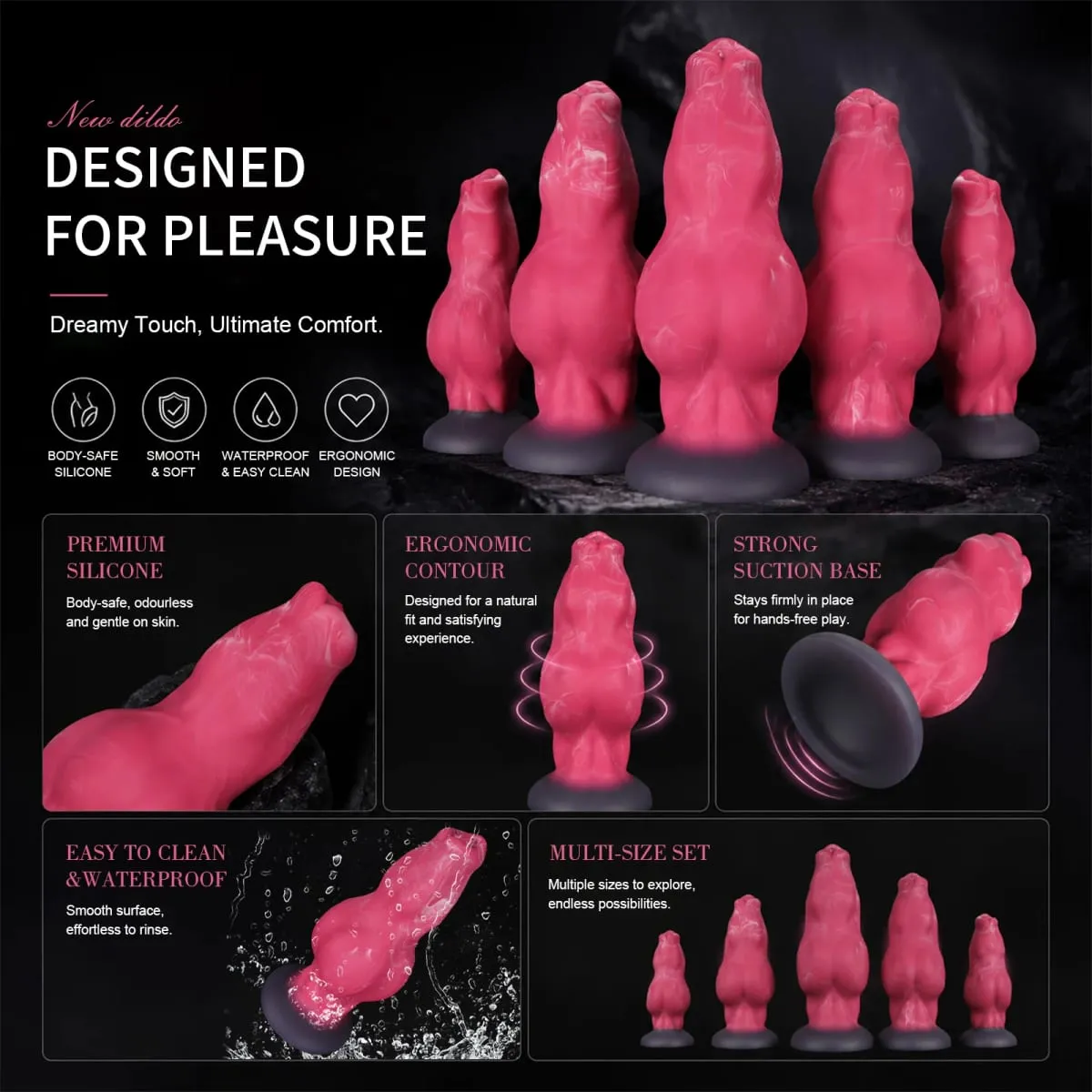 5size Giant Dildo Soft Silicone anal plug big ass xxxxl butt plug Dog Eggs Dick dildo sex toys for man women adults 18 plus bdsm