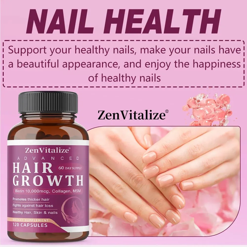 Hair Growth Vitamins for Women and Men - with Biotin & Saw Palmetto Naturally Regrow Stronger & Healthier Hair Skin and Nails