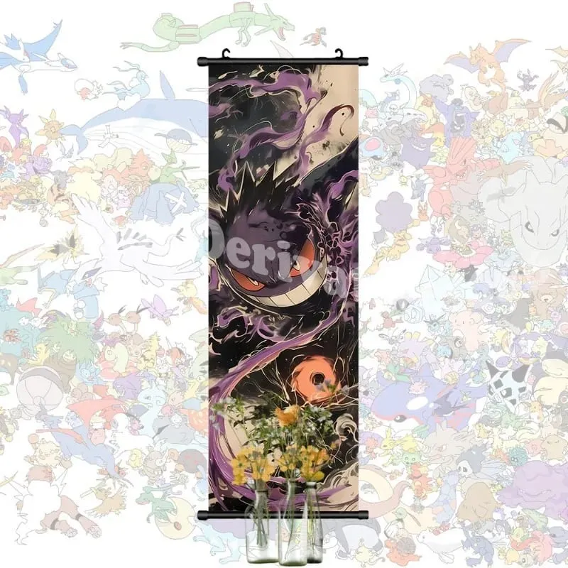Έντυπη αφίσα Anime Έργα τέχνης τοίχου Gengar Εικόνες Charizard Ζωγραφική Καμβάς Pikachu Κρεμαστά ειλητάρια Διακόσμηση δωματίου στο σπίτι