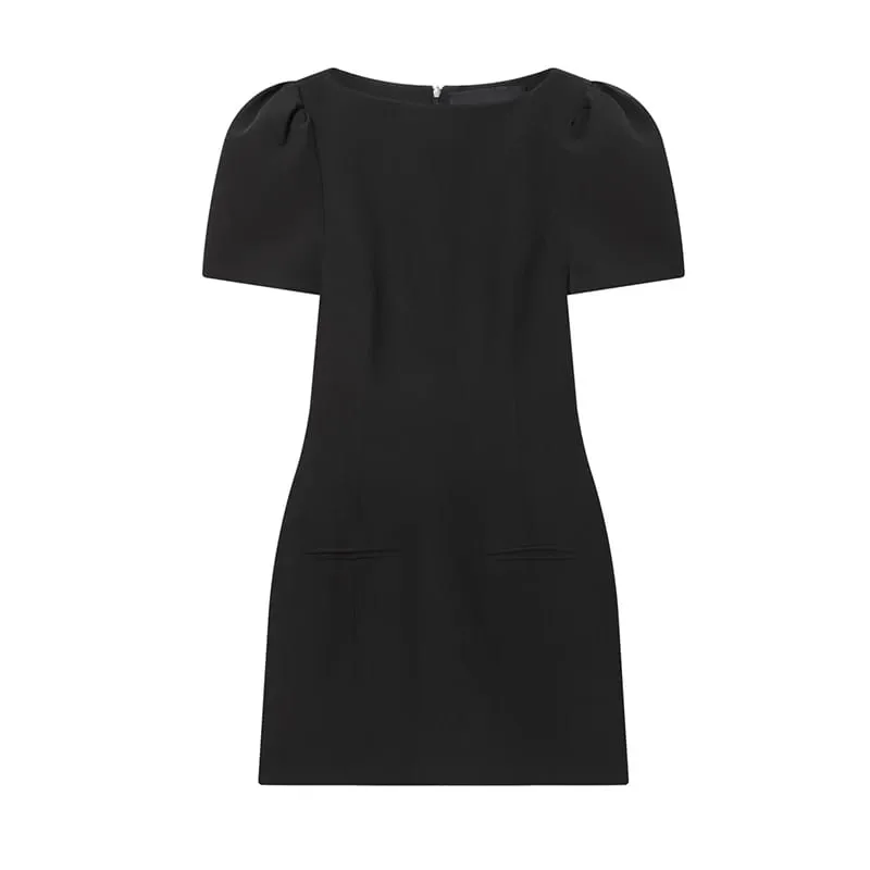 Fashion Evening Party Female Short Dresses Elegant Black Short Sleeve Women's Mini Dress 2026 New Lady Chic Evening Party Robes