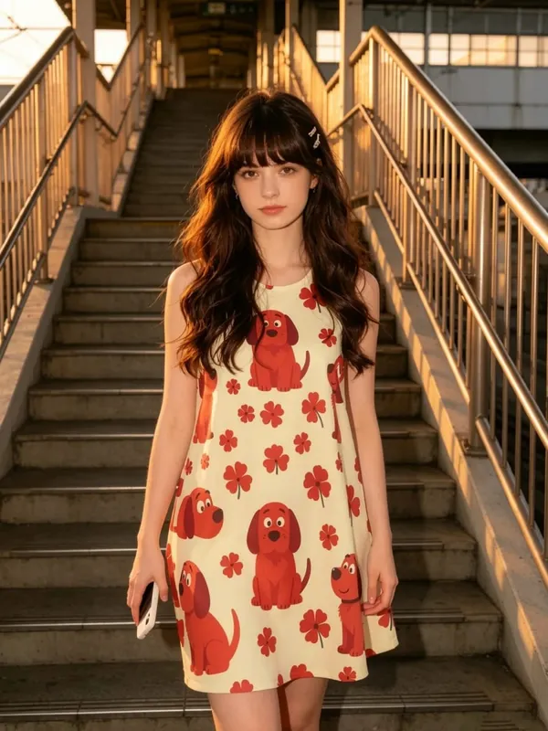 Womens Floral Sleeveless A Line Mini Dress Round Neck Summer Day Dress for Travel Resort Patio and Everyday Wear Elegance
