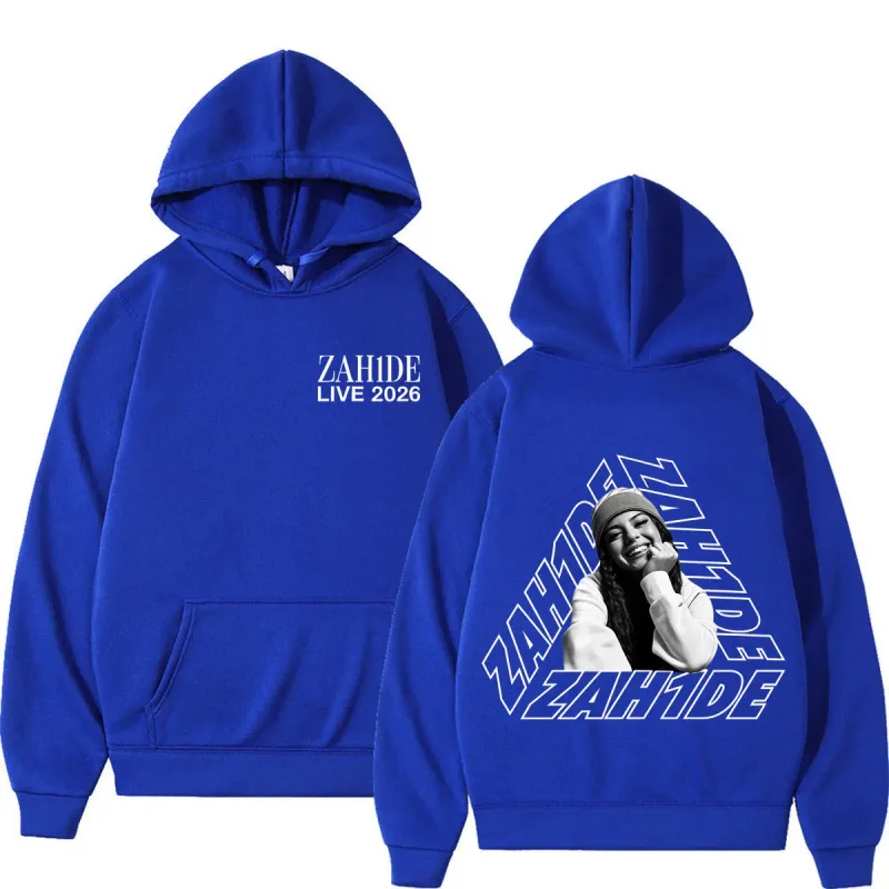 Singer Zahide Tour 2026 Merch Graphic Hoodies Men Women Fashion Autumn and Winter Hip-hop Loose Casual Vintage Sweatshirts Tops