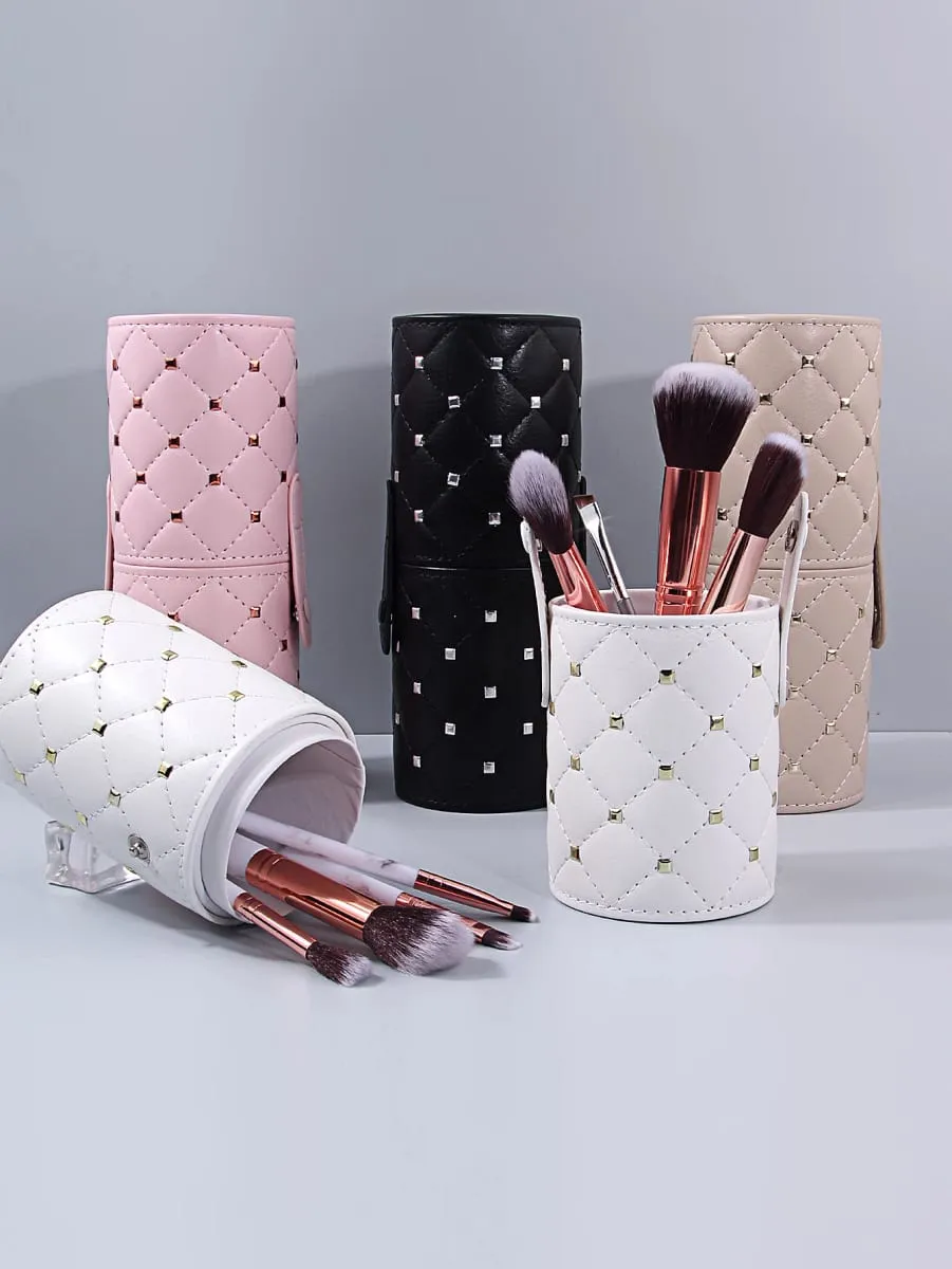 Rivet Cosmetic Storage Bags Waterproof Makeup Brushes Case Women Bag Portable Travel Brush Holder Pen Case Box