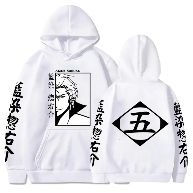 Japan Anime Bleach Aizen Sosuke Manga Cosplay Hoodies Pullovers Tops Man Woman Long Sleeve Clothes Cartoon Hoodies Sweatshirt
