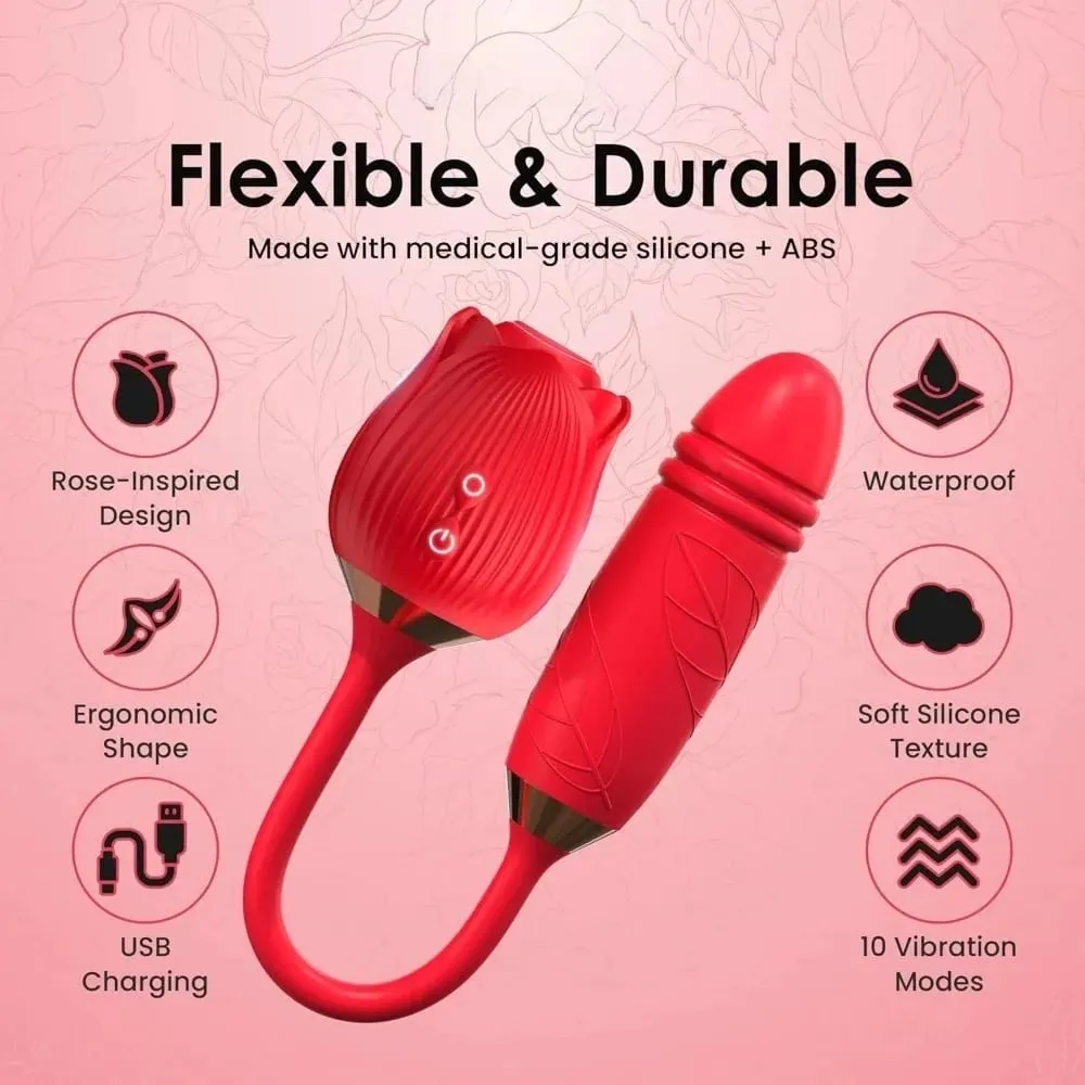 Powerful Rose Sucking Vibrator for Women G-Spot Licking Clitoris Stimulation Female Sucker Vagina Nipple Massager Adult Sex Toys