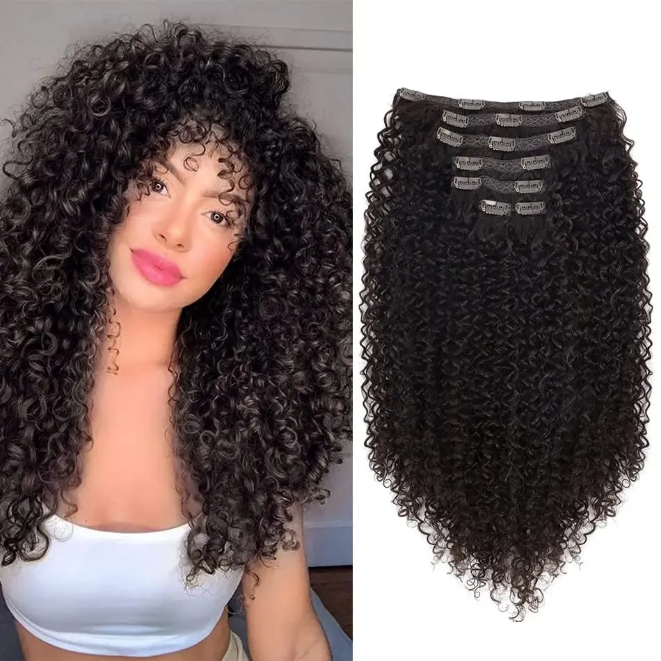 Women's Clip-In Curly Hair Extensions Synthetic Wavy Fibers Lightweight & Breathable Fashion Icon Hairpiece for Daily Wear