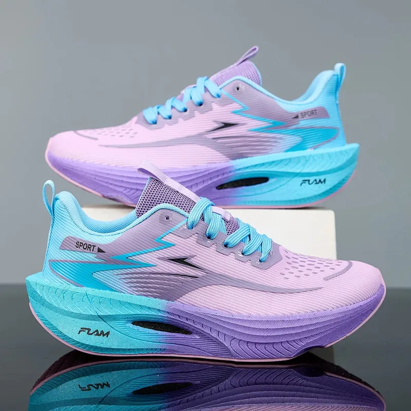 Men Running Shoes Casual Sports Marathon Breathable Lightweight Women's Comfortable Athletic Nonskid Walking Sneakers Outdoors