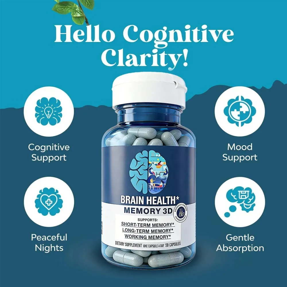 Memory 3D Brain Supplement - Nootropic Capsules for Memory Focus & Cognitive Function - Short Term Long Term & Working Memory — image 3