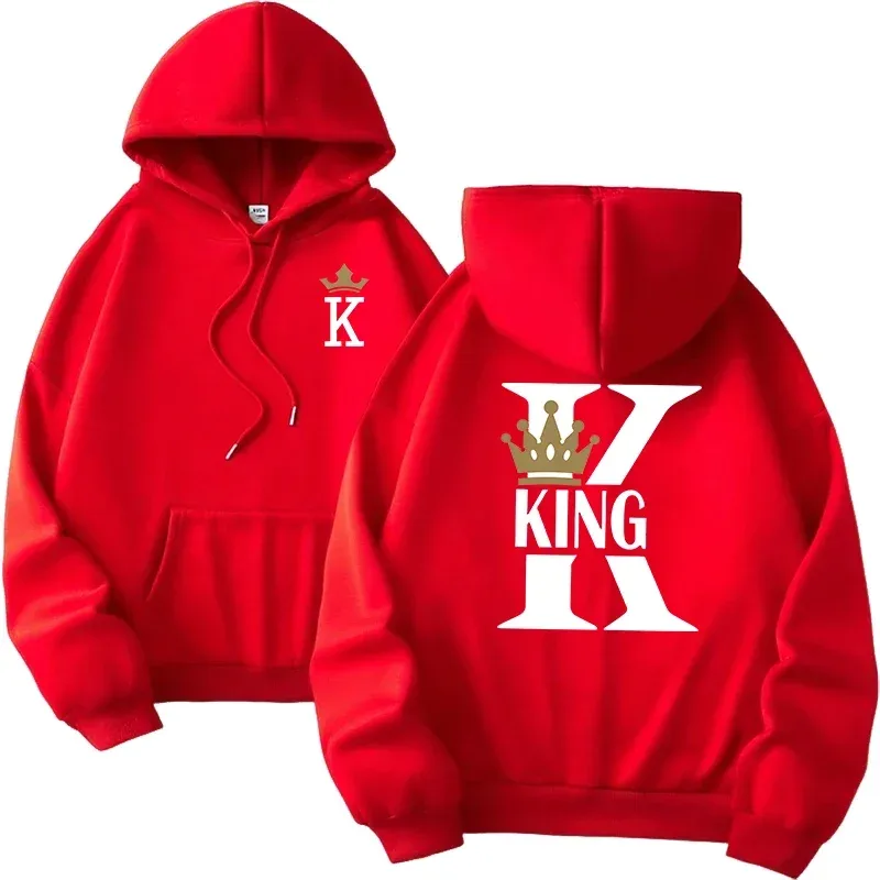 Gran oferta, sudaderas con capucha para hombre y mujer, sudaderas con estampado King Queen, ropa informal versátil para parejas, jersey diario para Otoño e Invierno Y2k