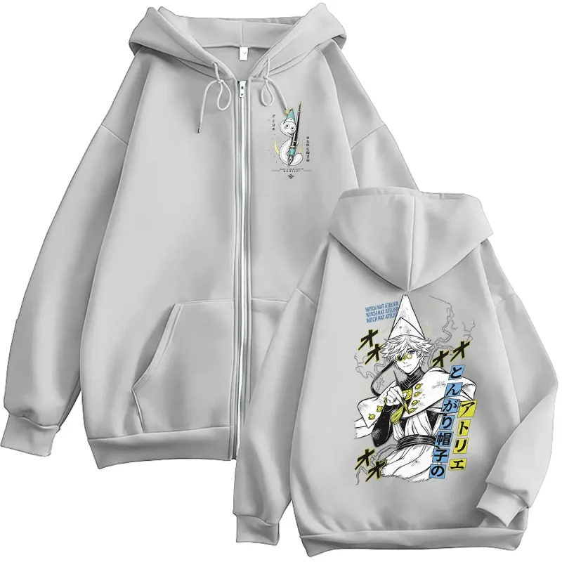 Anime Qifrey Witch Hat Atelier Zipper Hoodie Men's Women Fashion Clothing Pullover Sweatshirt Vintage Long Sleeve Jacket Hoodies