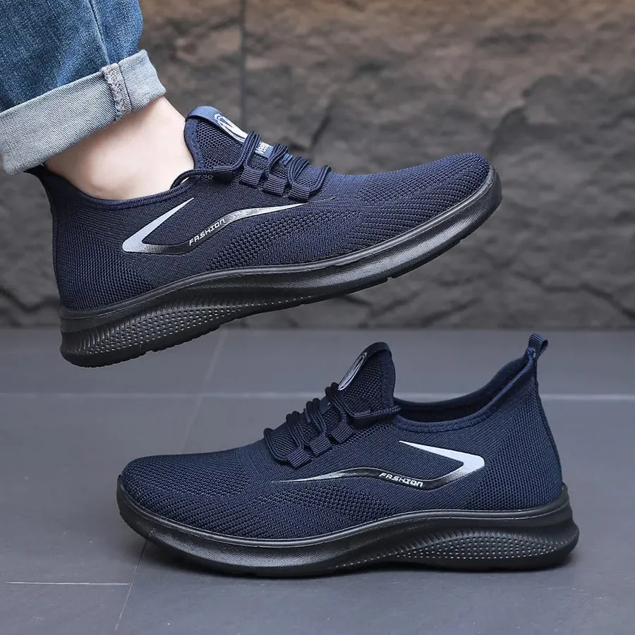 Men Comfort Knitted Loafer Sneakers 2026 New Arrival Breathable Air Knit Upper Slip On Shoes