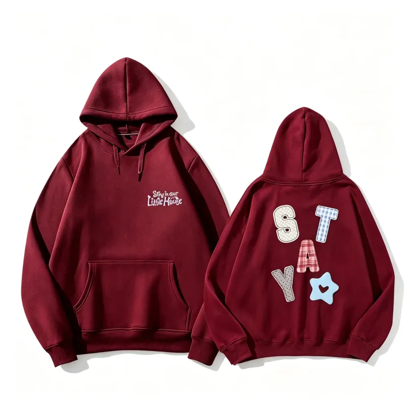 Hoodies STAY In Our Little House Zipper Hoodie Kpop Fashion Star Same Letter Print Sweatshirt High Quality Cotton Thick T Shirt