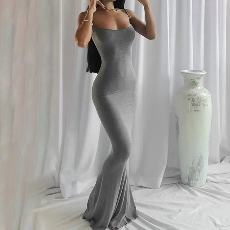 Elegancka obcisła sukienka Maxi kobiety lato 2024 bez rękawów Backless seksowne stroje do klubu na imprezę Sundress czarne sukienki urodzinowe ubrania