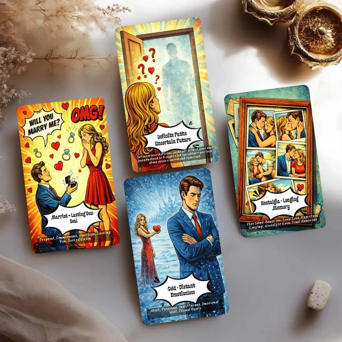 50Pcs What Will Love Reveal Oracle Cards 13x8 Cm Card Game Revealing Truths About Your Love Life and Relationships