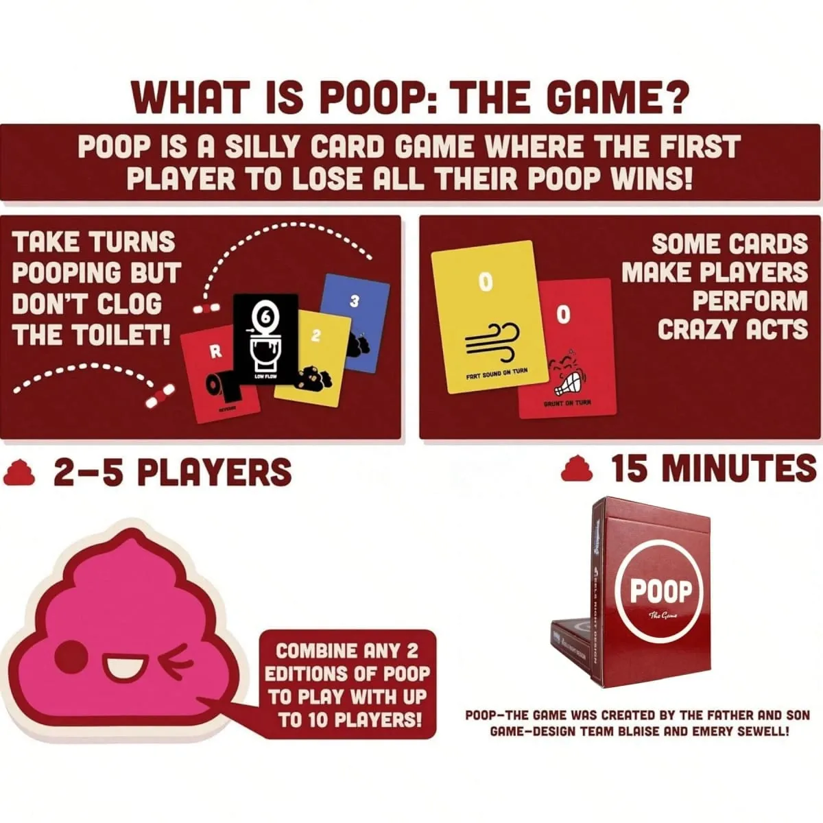 Poop Card Game First Edition Family Friendly Board Games Adult Games for Game Night Funparty Card Game