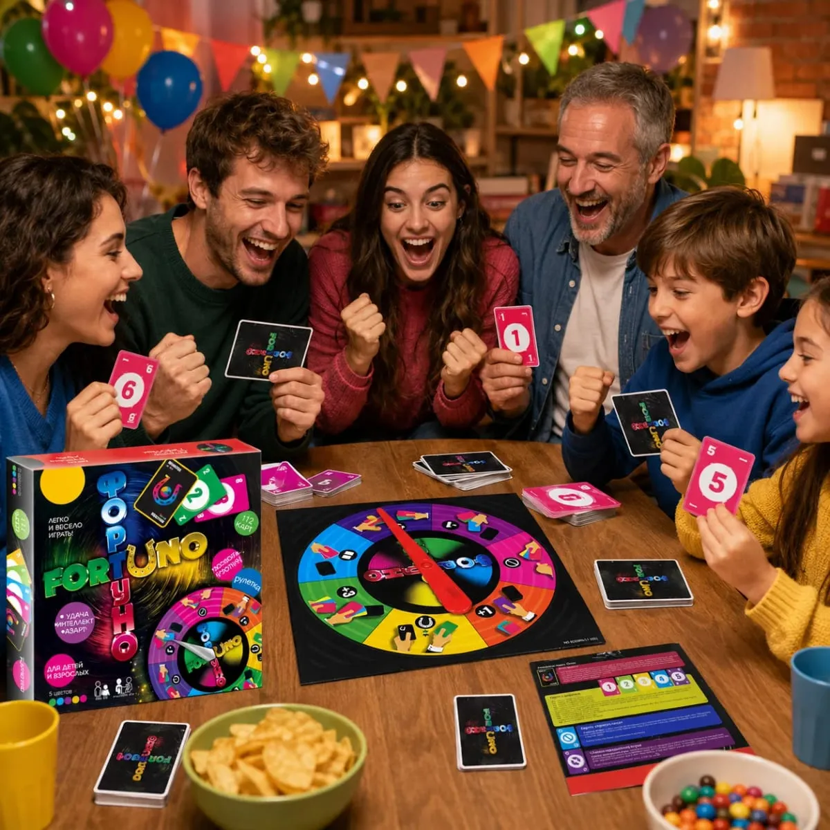 Fortuno Spin Wheel kártyatársasjáték Színegyeztetési stratégia Családi Gyerekek Felnőtt Buli Utazás Orosz változat