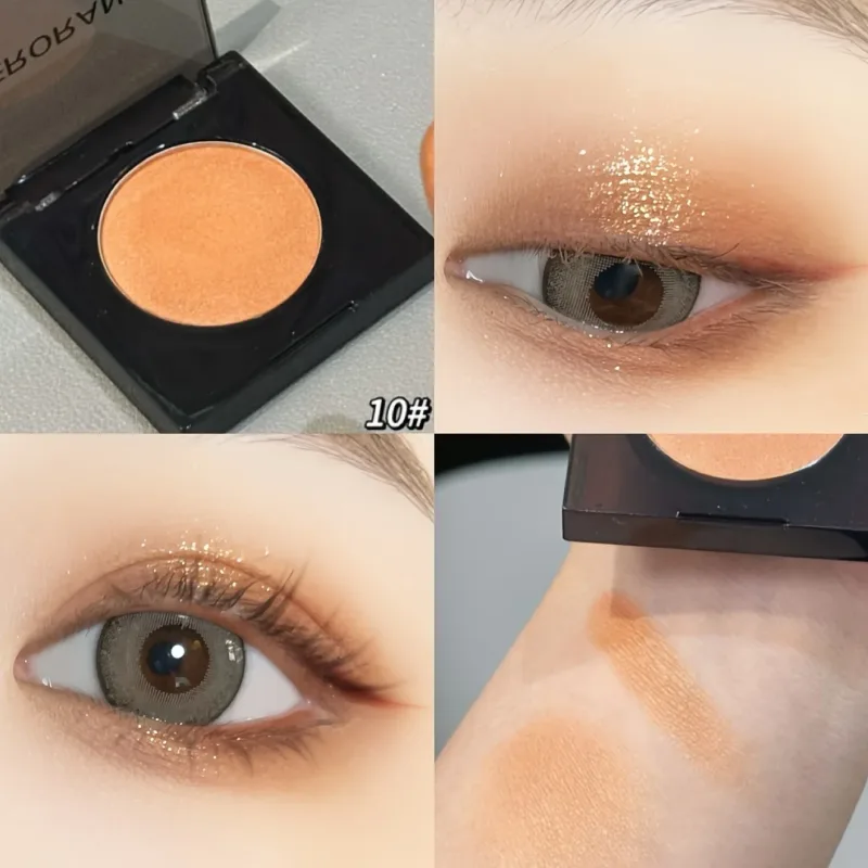 Herorange 16 Color Eyeshadow Highlight Palette Matte Shimmer Orange Brown Pink Champagne Waterproof Portable Festival Mak
