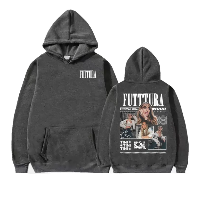 Tini Stoessel Futtura Album 2026 Merch Hoodies Men Women Clothing Vintage Aesthetic Sweatshirt Cozy Fleece Long Sleeve Pullovers