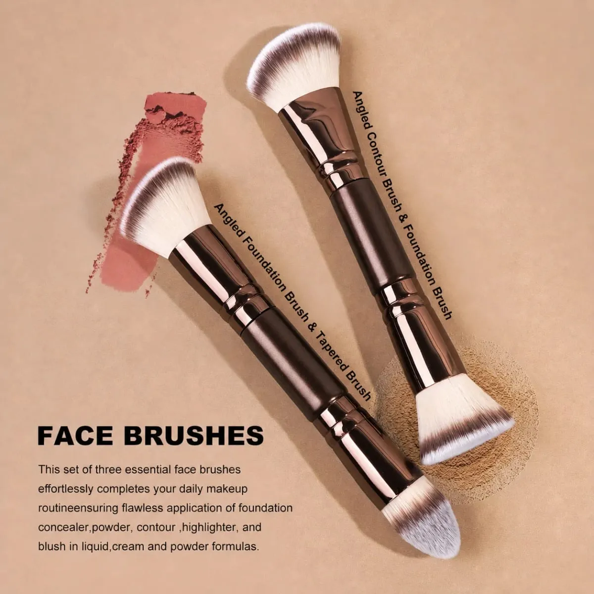 8pcs Facial Makeup Brush Set Foundation Brush Concealer Brush Contour Brush Multifunctional Makeup Brush Set Soft Bristles