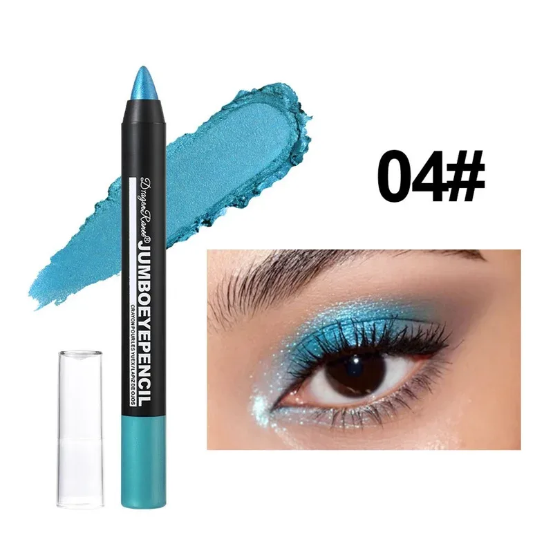 Smoky Green Eyeshadow Pencil Waterproof Pearlescent Metallic Glitter Eye Shadow Stick Highlighter Pen Eye Makeup Tools 12 Colors