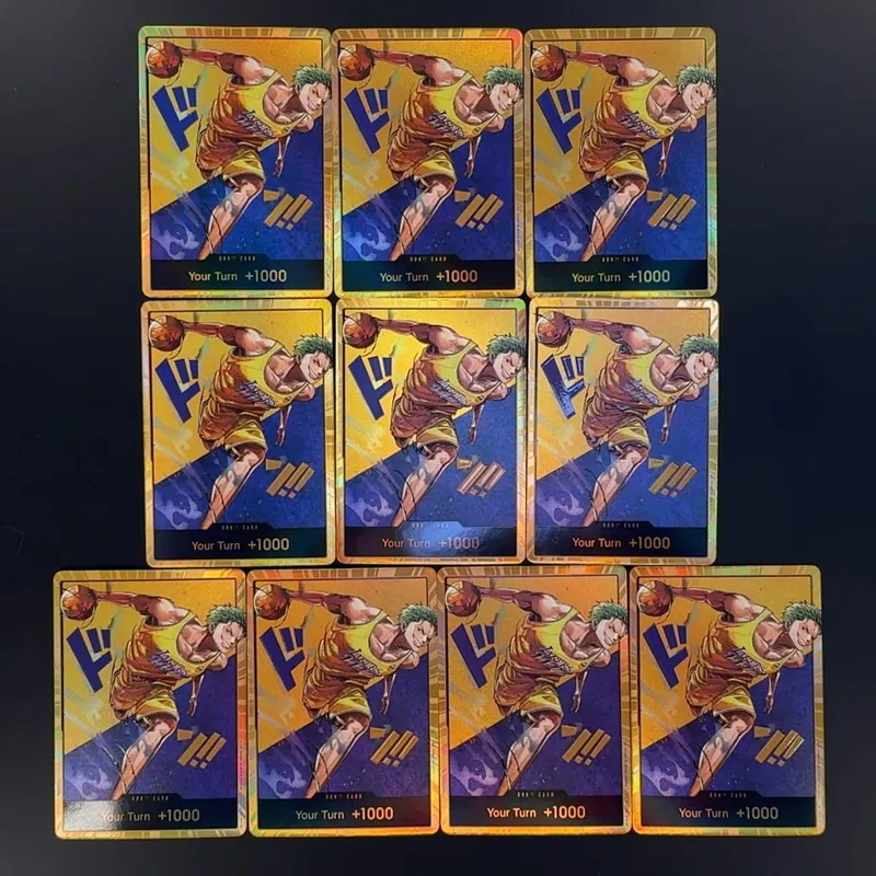 One Piece OPCG English Golden Holographic 3D Textured DON card Straw Hat Crew x Lakers DON card Anime Collectible Cards