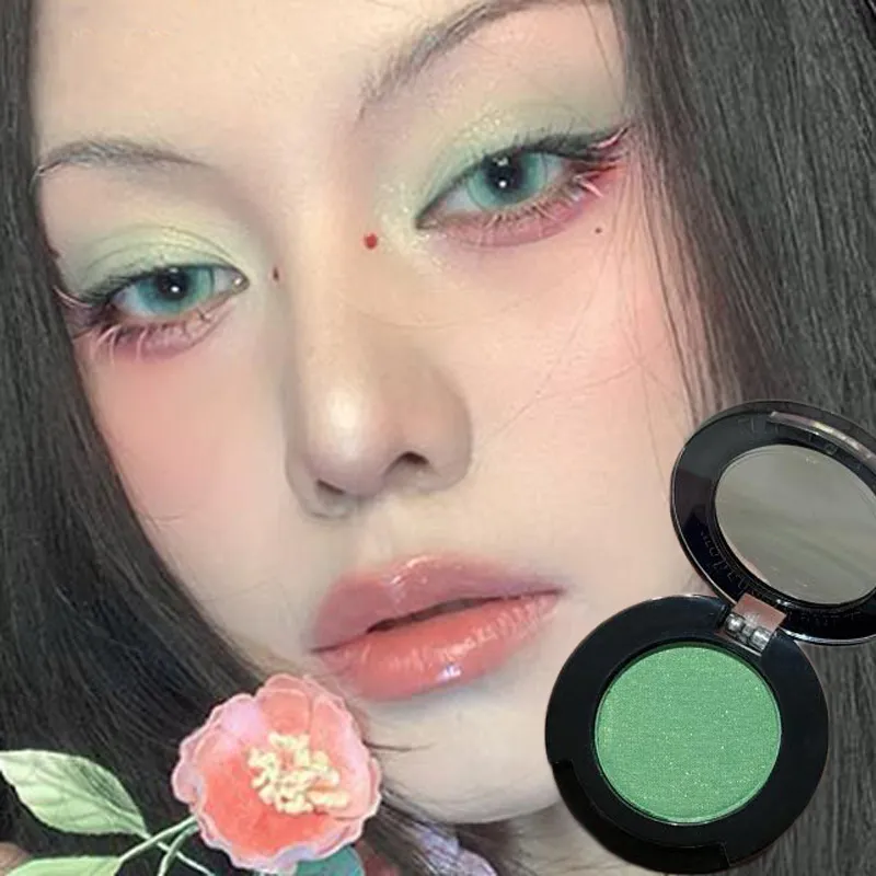 Monochrome Matte Brown Eyeshadow Makeup Waterproof Lasting Shiny Green Eye Makeup Natural Brighten Eyeshadow Highlighter Palette