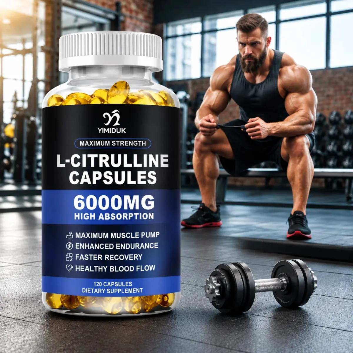 Premium L-Citrulline Capsules with High-potency Citrulline Gelatin Support Vessel Health Boost Workout Hasten Muscle Repair