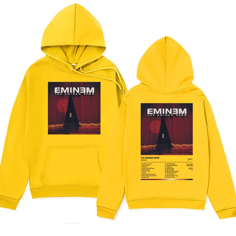 Eminem singer men's and women's hooded sweatshirts 90s retro Harajuku clothing casual hoodies fashionable hooded sweatshirts