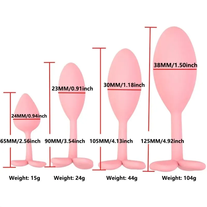 Silikone Anal Perler Butt Plug Sæt Mini Small Medium Large Anal Plug Four Leaf Clover Anal Trainer Sexlegetøj Mænd Kvinder Homoseksuelle
