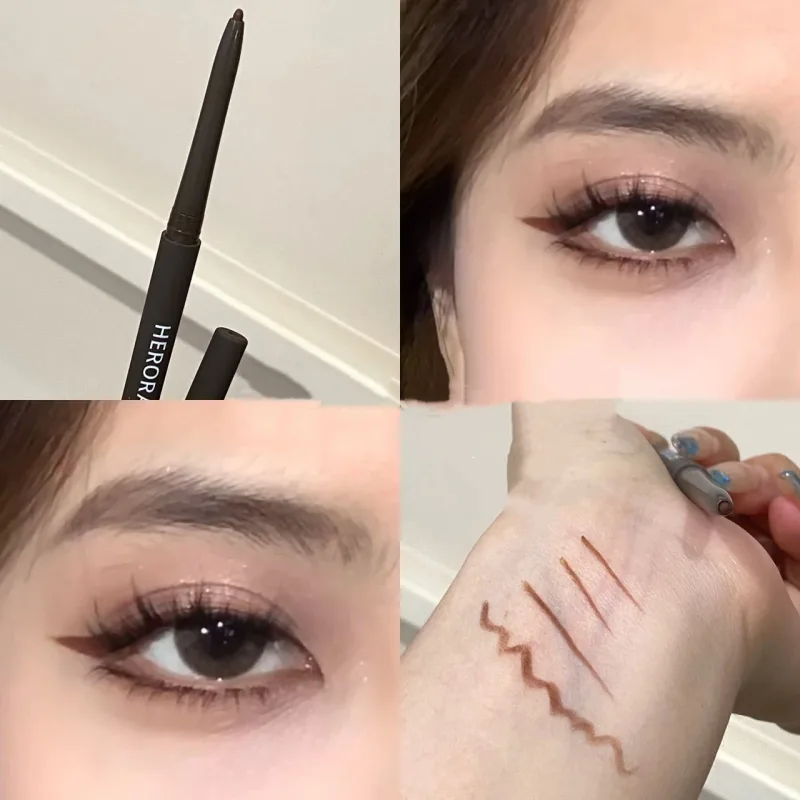 Ultra-fine Gel Eyeliner Pencil Black Brown Under Eye Liner Pen Waterproof Matte Lying Silkworm Quick Drying Lasting Eyes Makeup