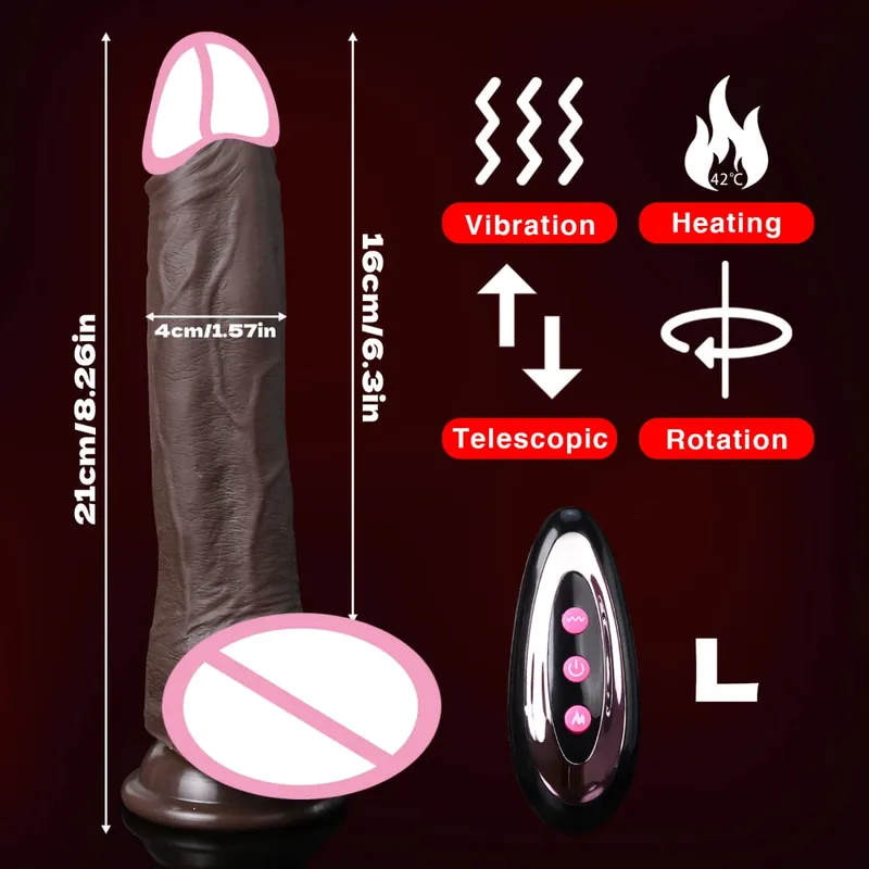3-in-1 Realistic Dildo Telescopic Rotating Vibrator Penis Adult Dick Vagina Masturbation Dick Heating Dildos Sex Toys For Women