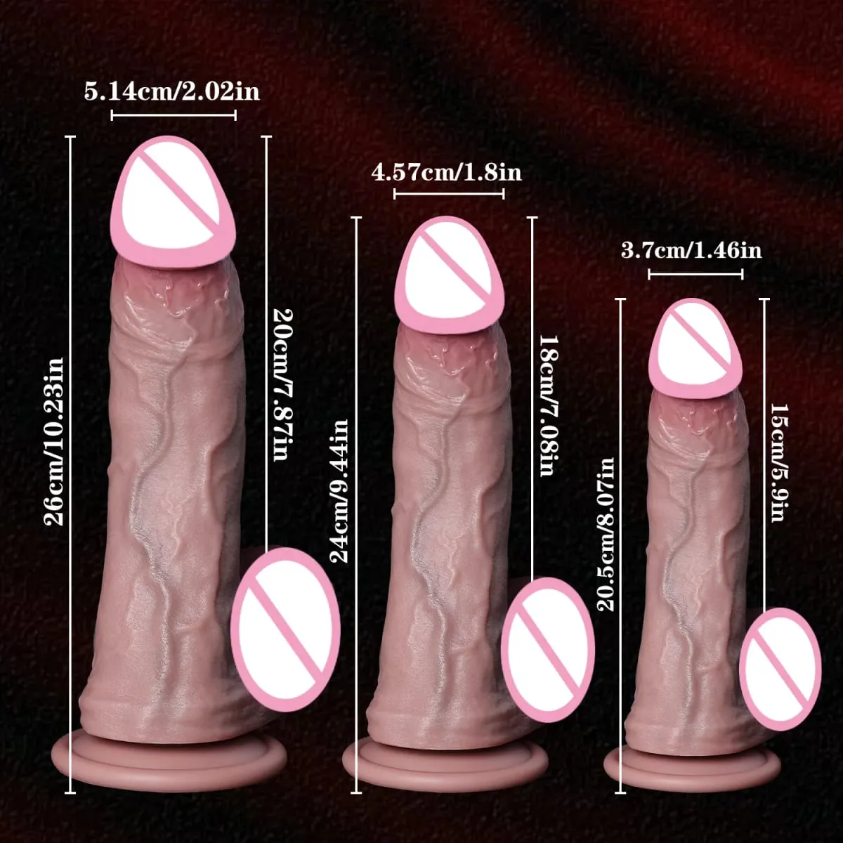 Realistic Skin Soft Big Dildo 3 Sizes Silicone Penis For Woman Anal Sex Toy Vein Cock Vaginal Masturbation Suction Cup Big Dick